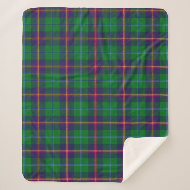 Scottish Clan Young Tartan Plaid Sherpa Blanket (Front)