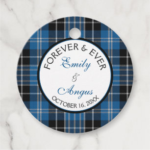 Scottish Clarke Clark Tartan Wedding Save a Date Favor Tags