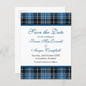 Scottish Clarke Clark Tartan Wedding Save the Date Announcement Postcard (Front/Back)