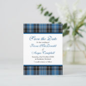 Scottish Clarke Clark Tartan Wedding Save the Date Announcement Postcard (Standing Front)