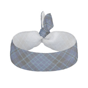 Scottish Clergy Accents Blue Black White Tartan Hair Tie