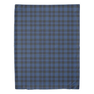 Scottish Clergy Accents Blue White Black Tartan Duvet Cover