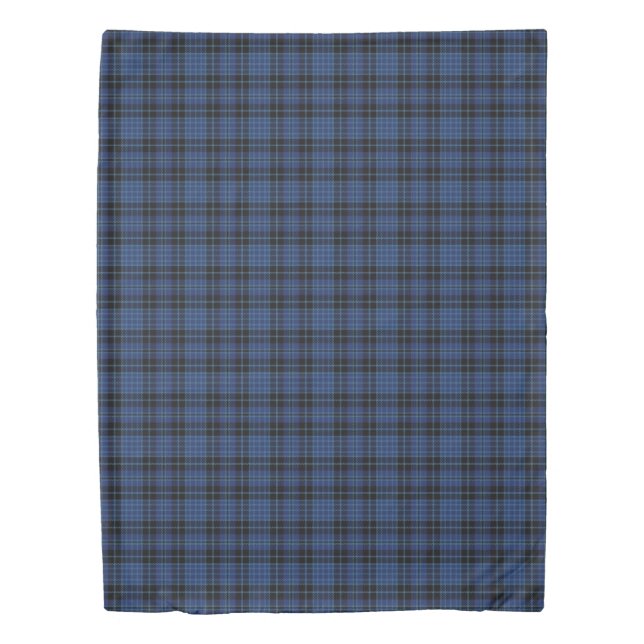 Scottish Clergy Accents Blue White Black Tartan Duvet Cover (Front)