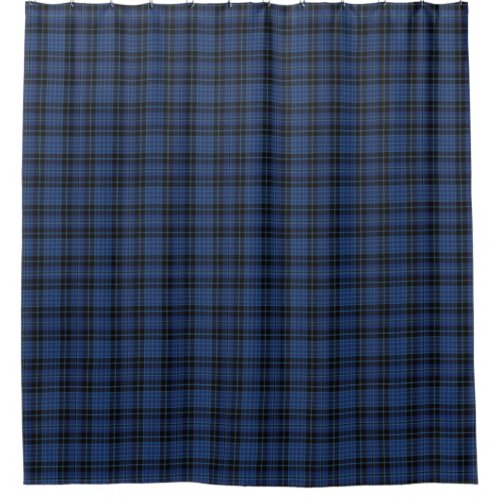 Scottish Clergy Blue Black Tartan Shower Curtain