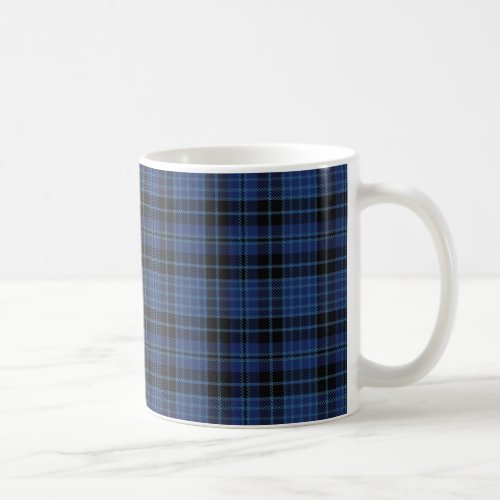 Scottish Clergy Blue Black White Tartan Plaid Coffee Mug