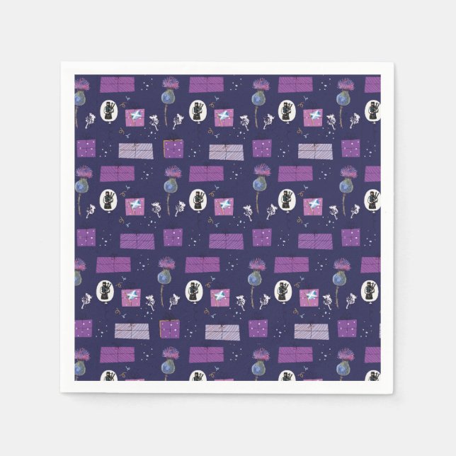 Scottish Collection Purple Thistle Napkins (Front)