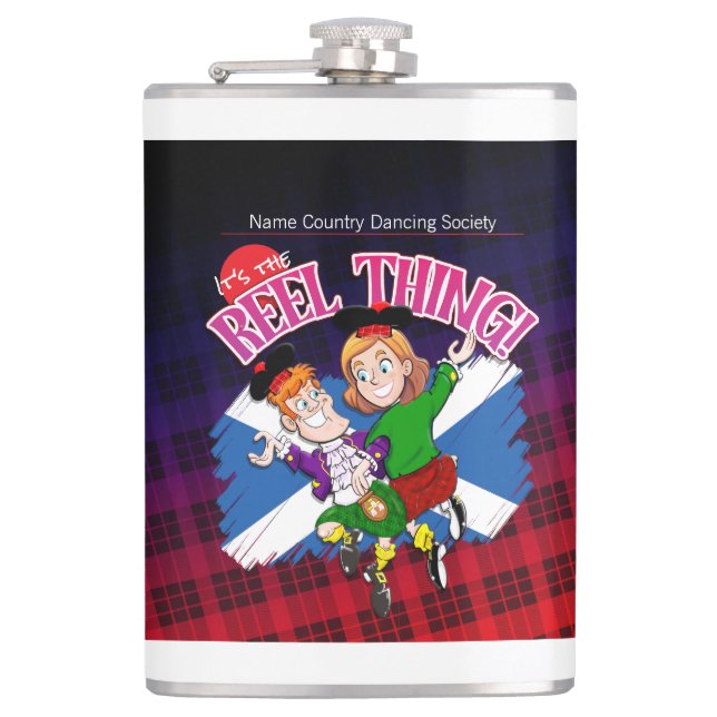 Scottish Country Dancing - It's the REEL THING! Flask (Front)