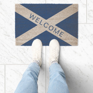 Scottish country flag coir fiber welcome mat