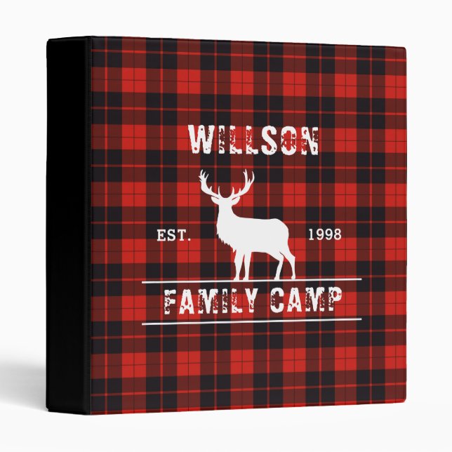 Scottish Cunningham plaid tartan red and black 3 Ring Binder (Front/Spine)