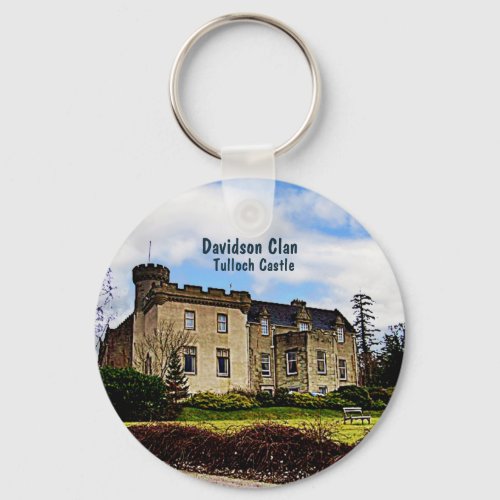 Scottish Davidson Clan Photo Castle Keychain