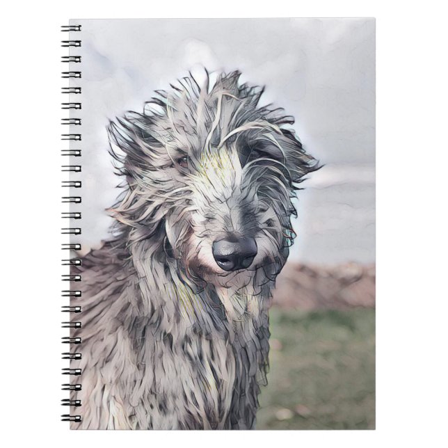 Scottish Deerhound Art Lined Spiral Notebook (Front)