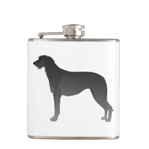 Scottish Deerhound Basic Dog Breed Silhouette Flask
