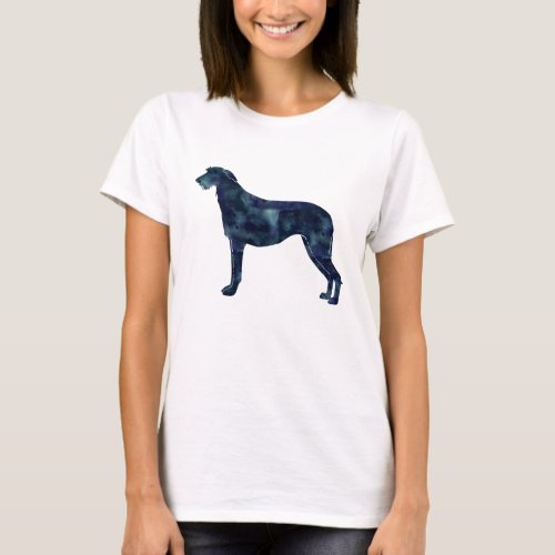 Scottish Deerhound Black Watercolor Silhouette T_Shirt