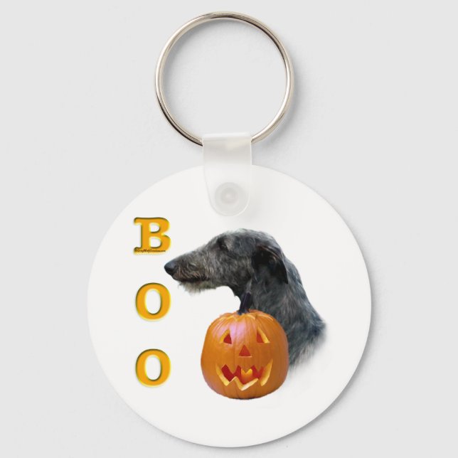 Scottish Deerhound Boo Keychain (Front)