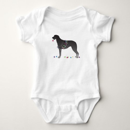Scottish Deerhound Christmas Design Baby Bodysuit