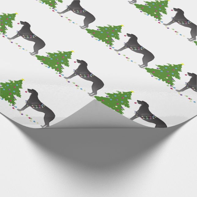 Scottish Deerhound Christmas Design Wrapping Paper (Corner)
