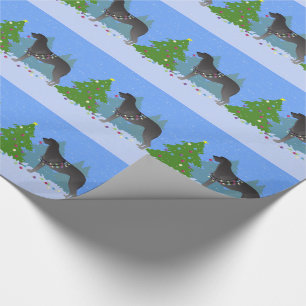 Scottish Deerhound Christmas Tree in the forest Wrapping Paper