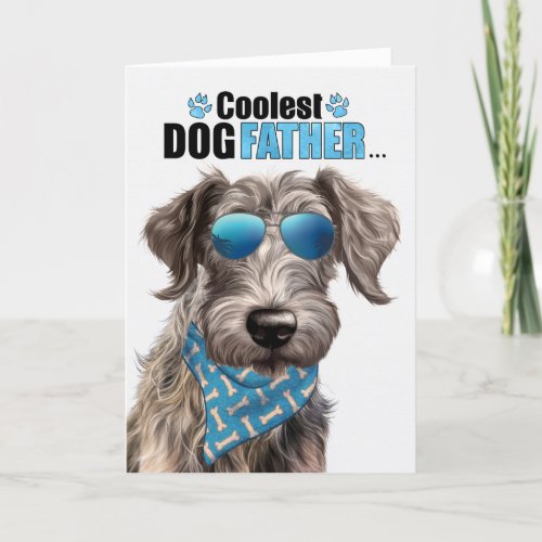 Scottish Deerhound Coolest Dad Ever Fathers Day Holiday Card