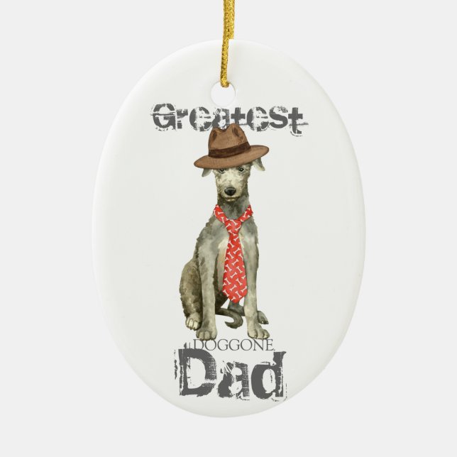 Scottish Deerhound Dad Ceramic Ornament (Front)