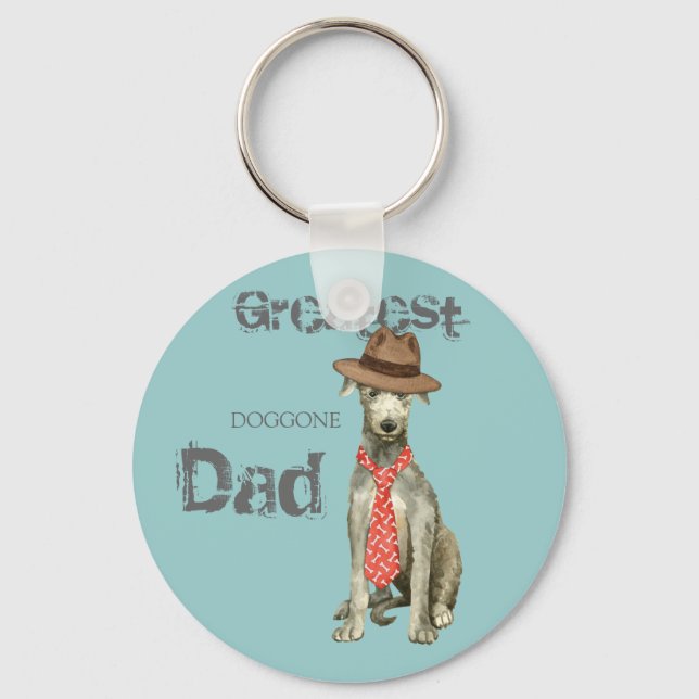 Scottish Deerhound Dad Keychain (Front)