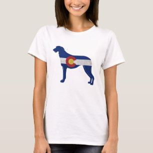 Scottish Deerhound Dog Colorado Flag Silhouette T-Shirt