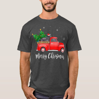 Scottish Deerhound Dog Riding Red Truck Christmas T-Shirt