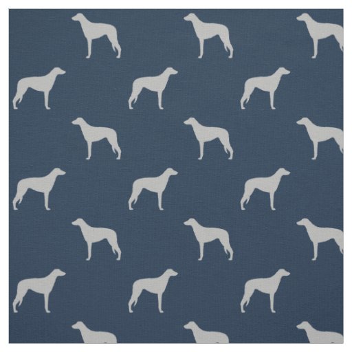 Scottish Deerhound Dog Silhouettes Patterned Fabric