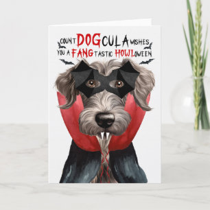 Scottish Deerhound Funny Count DOGcula Halloween Holiday Card