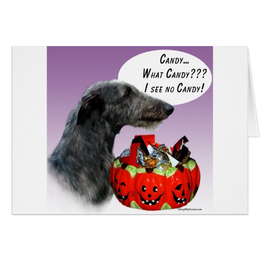 Scottish Deerhound Halloween Candy Cards (Front Horizontal)