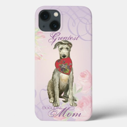 Scottish Deerhound Heart Mom iPhone 13 Case