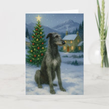 Scottish Deerhound Holiday Card