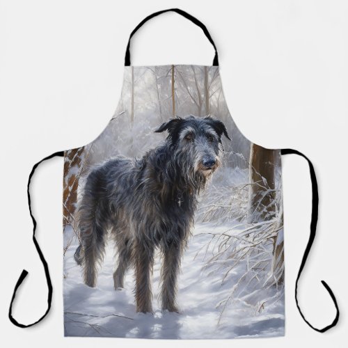 Scottish Deerhound Let It Snow Christmas Apron