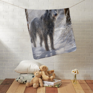 Scottish Deerhound Let It Snow Christmas Baby Blanket