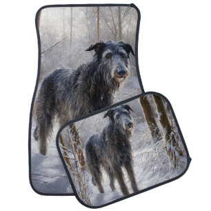 Scottish Deerhound Let It Snow Christmas Car Floor Mat