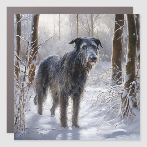 Scottish Deerhound Let It Snow Christmas Car Magnet