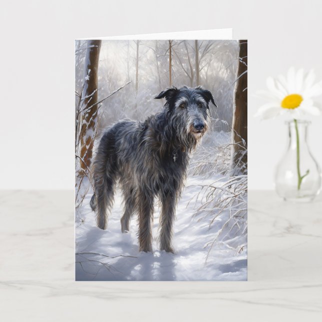 Scottish Deerhound Let It Snow Christmas Card (Small Plant)