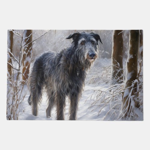 Scottish Deerhound Let It Snow Christmas Doormat