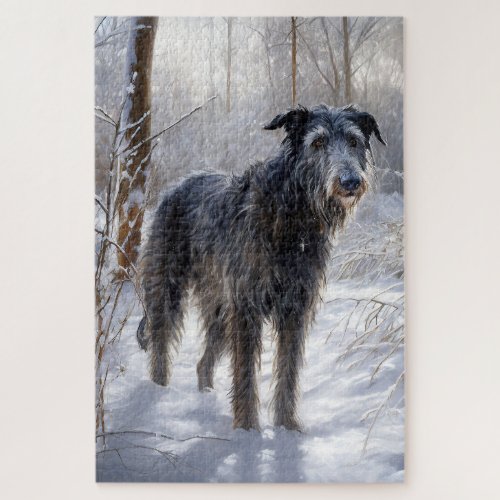 Scottish Deerhound Let It Snow Christmas Jigsaw Puzzle