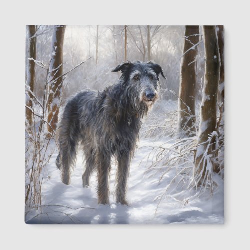 Scottish Deerhound Let It Snow Christmas Magnet