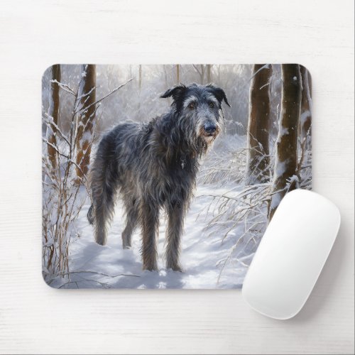 Scottish Deerhound Let It Snow Christmas Mouse Pad