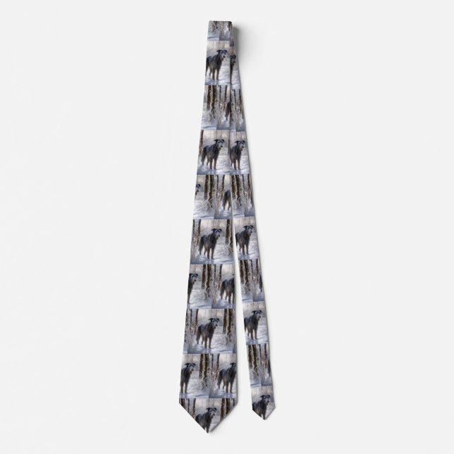 Scottish Deerhound Let It Snow Christmas Neck Tie (Front)
