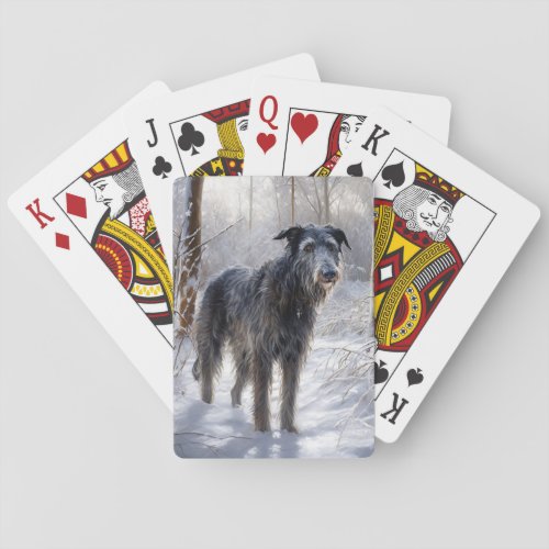 Scottish Deerhound Let It Snow Christmas Playing Cards