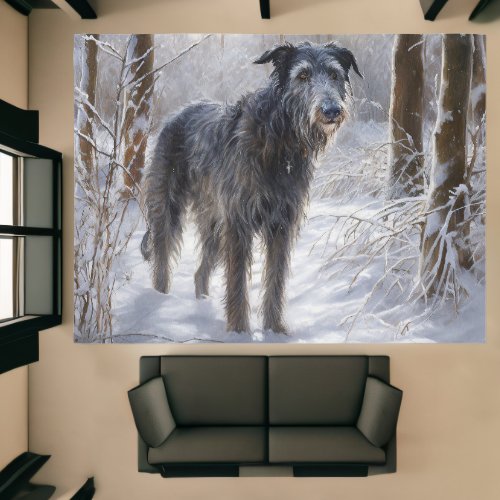 Scottish Deerhound Let It Snow Christmas Rug