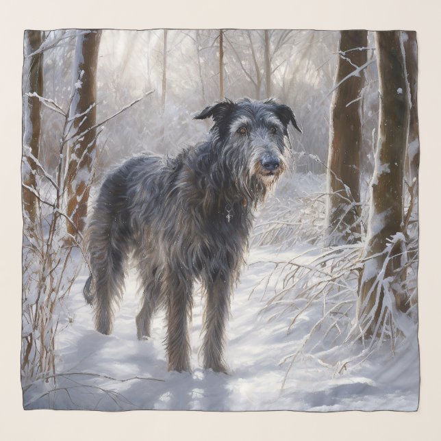 Scottish Deerhound Let It Snow Christmas Scarf (Front)