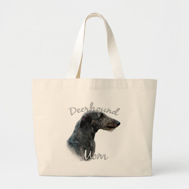 Scottish Deerhound Mom 2 Large Tote Bag (Front)