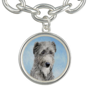 Scottish Deerhound Painting - Cute Original Dog Ar Bracelet