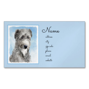 Scottish Deerhound Painting - Cute Original Dog Ar Business Card Magnet