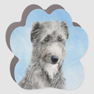 Scottish Deerhound Painting - Cute Original Dog Ar Car Magnet