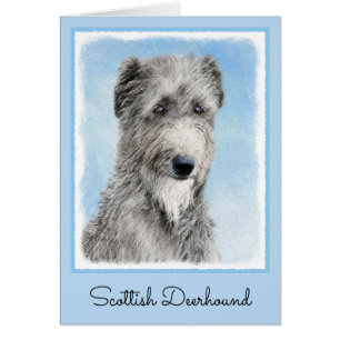 Scottish Deerhound Painting - Cute Original Dog Ar Cards