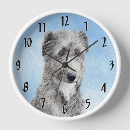 Scottish Deerhound Painting _ Cute Original Dog Ar Clock